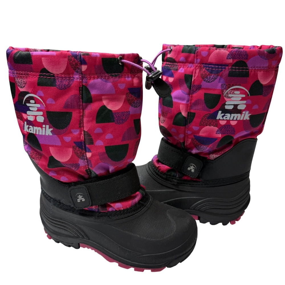 Kamik‎ Kids Insulated Waterproof Winter Boots Girls 1 Pink Print